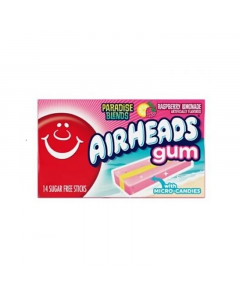 Airheads Sugar Free Gum with Micro Candies - Paradise Blends Raspberry Lemonade - 14 Stick