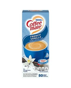 Clearance Special - Coffee-Mate - French Vanilla - Liquid Creamer Singles - 50-Piece x 3/8fl.oz (11ml) **DAMAGED**