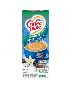 Clearance Special - Coffee-Mate - Sugar Free French Vanilla - Liquid Creamer Singles - 50-Piece x 3/8fl.oz (11ml) **Best Before: March 24**