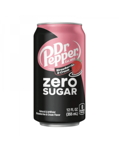 Dr Pepper Strawberries & Cream Zero Sugar - 12oz (355ml)