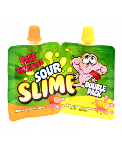 Face Twisters Sour Slime Double Pack Orange/Lemon - 1.4oz (40g)