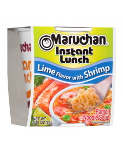 Clearance Special - Maruchan - Lime Shrimp Flavor Instant Lunch Ramen Noodles - 2.25oz (64g) **Best Before: 14th April 2024**