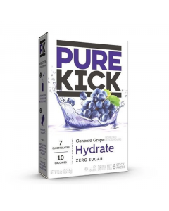 Pure Kick Hydration Drink Mix 6 pack - Concord Grape - 0.76oz (21.7g)
