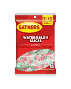 Clearance Special - Sathers Sour Watermelon Slices - 3.5oz (99g)  **Best Before: 26 December 23**