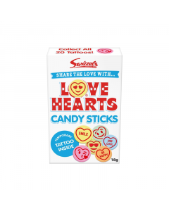 Swizzels Love Heart Candy Sticks - 18g [UK]