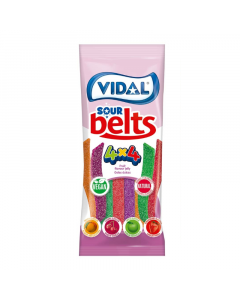 Vidal Vegan Sour Belts 4x4 Fruit Flavour Jelly - 3.17oz (90g)