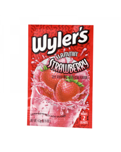 Wyler's 2QT Slammin' Strawberry Unsweetened Soft Drink Mix Sachet - 0.15oz (4.3g)